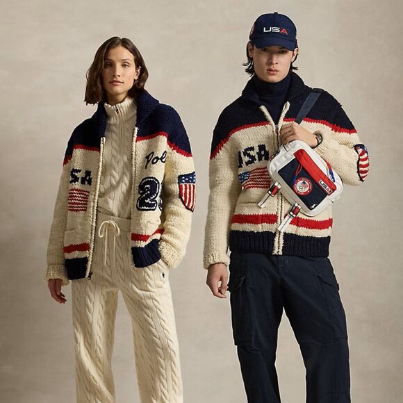 Polo Ralph Lauren 2026 Team USA Olympic Hand-Knit Wool Cardigan M Artisan Signed - Picture 10 of 17
